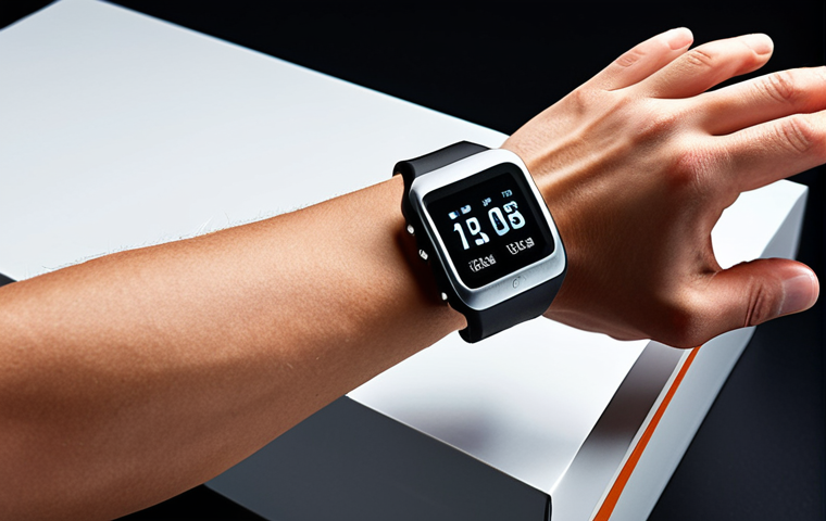**

A runner excitedly unwraps a brand new running watch. The scene should be modern and tech-focused, highlighting the appeal of always having the latest technology. Consider a bright, clean aesthetic with a slight "early adopter" vibe. The watch box is sleek and minimalistic. Emphasize the feeling of excitement and anticipation.

**