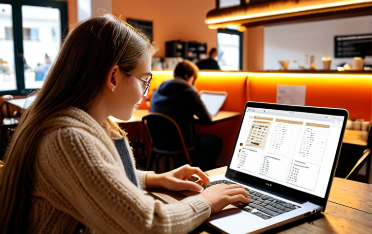 **

A person studying in a cozy café with a laptop, a notebook, and a cup of coffee. Soft, warm lighting creates a relaxed atmosphere.  In the background, blurred images of other people enjoying the café can be seen.  The overall impression is one of comfortable productivity and enjoying the learning process.

**