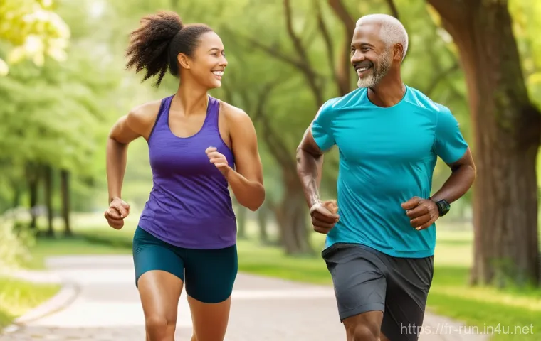 러닝 중독 증상과 해결법 - **Prompt 2: The Shadow of Obsession**
    A gritty, somewhat melancholic image depicting a male runn...