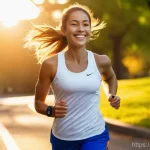 러닝 기록 관리 어플 추천 - **Prompt 1: The Joy of Running and Tech Integration**
    "A vibrant, high-resolution photograph of ...